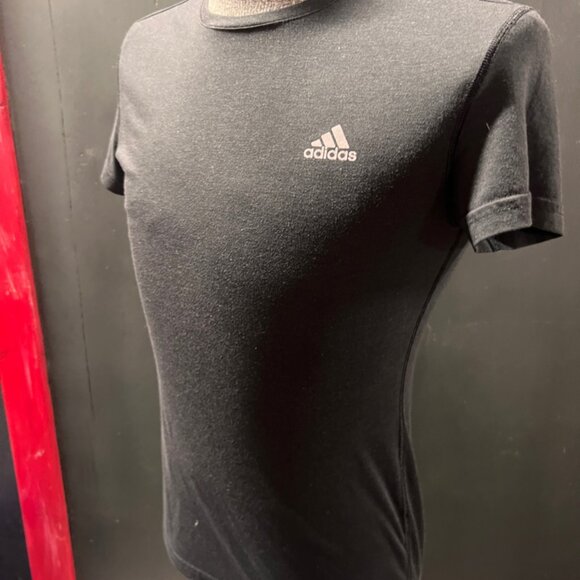Adidas‎ Ultimate Tee Women Small Solid Black Climalite Fitted Short Sleeve Shirt - Picture 4 of 7